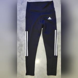 Adidas Women's Black Leggings with White Stripes